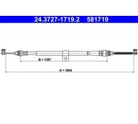 ATE 24.3727-1719.2 Hand brake cable