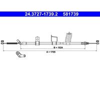 Cable Pull, parking brake ATE 24.3727-1739.2 for QASHQAI I VAN (J10) 2 2013-2014