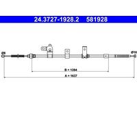 ATE 24.3727-1928.2 Hand brake cable