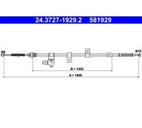 ATE 24.3727-1929.2 Hand brake cable