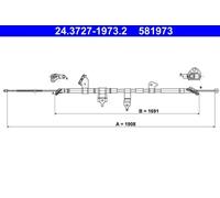 ATE 24.3727-1973.2 Hand brake cable