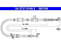 ATE 24.3727-2108.2 Hand brake cable