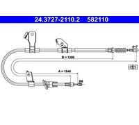 ATE 24.3727-2110.2 Hand brake cable