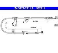Parking brake cables ATE 24.3727-2111.2 for MITSUBISHI