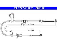 Handbrake cable 24.3727-2112.2 ATE for MITSUBISHI COLT VI