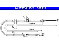 ATE 24.3727-2113.2 Hand brake cable