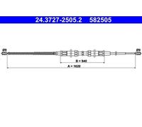 ATE 24.3727-2505.2 Handbrake cable
