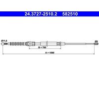 ATE 24.3727-2510.2 Hand brake cable