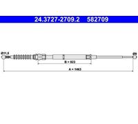 ATE 24.3727-2709.2 Handbrake cable