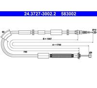 ATE 24.3727-3002.2 Handbrake cable