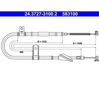 ATE 24.3727-3100.2 Hand brake cable