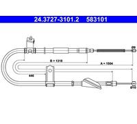 Handbrake cable 24.3727-3101.2 ATE for HYUNDAI AMICA / ATOZ