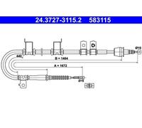 ATE 24.3727-3115.2 Handbrake cable