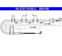 Handbrake cable 24.3727-3120.2 ATE for HYUNDAI GETZ