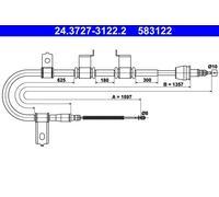CABLE PULL PARKING BRAKE 24.3727-3122.2 FOR HYUNDAI D3EA 1.5L 3cyl TBD4FA 1.5L