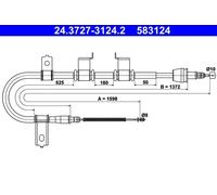 CABLE PULL PARKING BRAKE 24.3727-3124.2 FOR HYUNDAI D3EA 1.5L 3cyl TBD4FA 1.5L