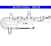 Parking brake cables ATE 24.3727-3125.2 for HYUNDAI