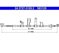 ATE 24.3727-3129.2 Hand brake cable