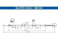ATE 24.3727-3143.2 Hand brake cable