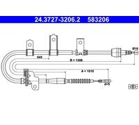 ATE 24.3727-3206.2 Hand brake cable