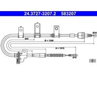ATE 24.3727-3207.2 Hand brake cable