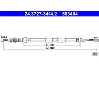 Handbrake cable 24.3727-3404.2 ATE for VW SEAT