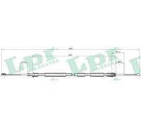Handbrake cable Drum Brake C0118B LPR for CITROËN XSARA Estate