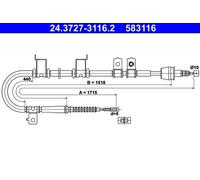 Handbrake Cable For Hyundai i30 07-12 59760-2L300