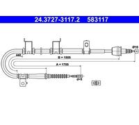 Handbrake Cable For Hyundai i30 07-12 59770-2L300