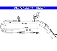 Handbrake Cable For Skoda SUPERB 01-08 3BD609722