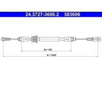 Handbrake Cable For Vauxhall MOVANO 10- Renault MASTER 11- 93197703