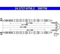 Handbrake Cable For Vauxhall ZAFIRA 99-05 24465149