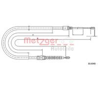Handbrake cable Left Rear 10.6045 METZGER for CITROËN PEUGEOT DS