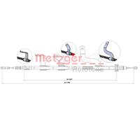 METZGER 1.KI017 Hand brake cable