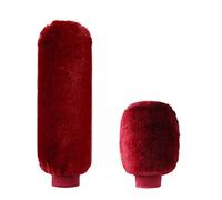 Handbrake Grips 2Pcs Car Handbrake Grip Covers Gear Shift Knob Cover Handle Plush Sleeve Winter Soft Warm Hand Brake(Wine Red)