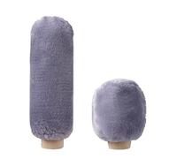 Handbrake Grips 2Pcs Car Handbrake Grip Covers Gear Shift Knob Cover Handle Plush Sleeve Winter Soft Warm Hand Brake(Gray)