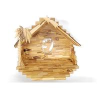 Handcarved Bethlehem Olive Wood Miniature Nativity Scene Set with Stable 12 Pieces (11" Stable NO Figurines)