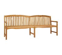 Garden Bench Solid Teak 228 x 61 cm Natural Handcarved Rose Back Outdoor Seat45
