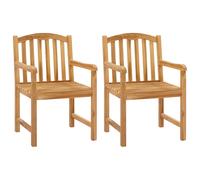 Handcarved Rose Chair 2 pcs Natural Solid Teak Wood Outdoor Seating vidaXL