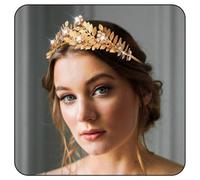 Handcess Greek Goddess Crown Gold Leaf Crown Headband Costume Flower Headpiece Bridal Hair Accessories for Women