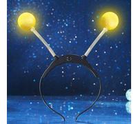 Handcess Light up Alien Headband LED Glitter Alien Antenna Hair Band Glowing Space Costume Hair Hoop Party Rave Hair Accessories for Women (B-Yellow, One Size)