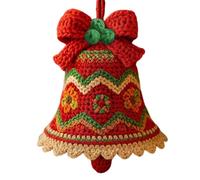 Handcraft Cotton Yarn Holiday Bells, Crochet Christmas Decorations for Car Door Tree Hanging Party Supplies Tree Ornament Cotton Yarn Festive Versatile Decoration Pendant Knitted Bells Backpack Charm