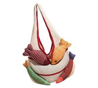 Handcraft Crochet Toted Handbag, Casual Shoulder Shopping Handbag for Women Summers Mesh Beach Purse Foldable Hoboes Bags Crochet Toted Bag for Women