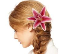 Handcraft Realistic Lilies Flower Hair Claw Clip NonSlip Strong Grip Hair Holder For Women Formal And Leisure Hairstyles