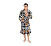 Handcraft Scooby-Doo Robe for Adults - Scooby Doo Plush Bathrobe for Men & Women - Shawl Collar, Belt Tie, Buffalo Plaid, One Size, Grey, One size