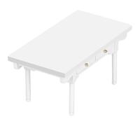 Handcraft Wood Doll House Furniture Miniature Study Desk with Safe Coating for 1/12 Scene Decors Kids Pretend Play Toy Doll House Study Desk