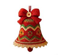 Handcraft Your Own Crochet Christmas Bell Ornament Kit with Full Supplies for Unique Seasonal Decor and Holiday Crafting (Red)