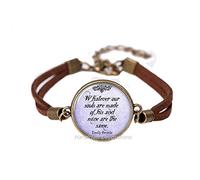 HandcraftDecorations Whatever Our Souls are Made of His and Mine are The Same Literary Book Quote Bangle Bracelet,Romantic Gift Literature.F255