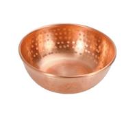 Handcrafted 2mm Pure Copper Mixing Bowl with Flat Bottom Versatile Kitchen Bowl for Rice, Soup, Salad, and Elegant Serving,Copper,18cm