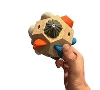 Handcrafted 3D Climbing Training Block with 12 Resin Holds - Wooden Finger Grip Trainer with Canvas Bag & Bonus Keychain - Portable Rock Climbing Training Tool & Gift for Climbers (1Pc)